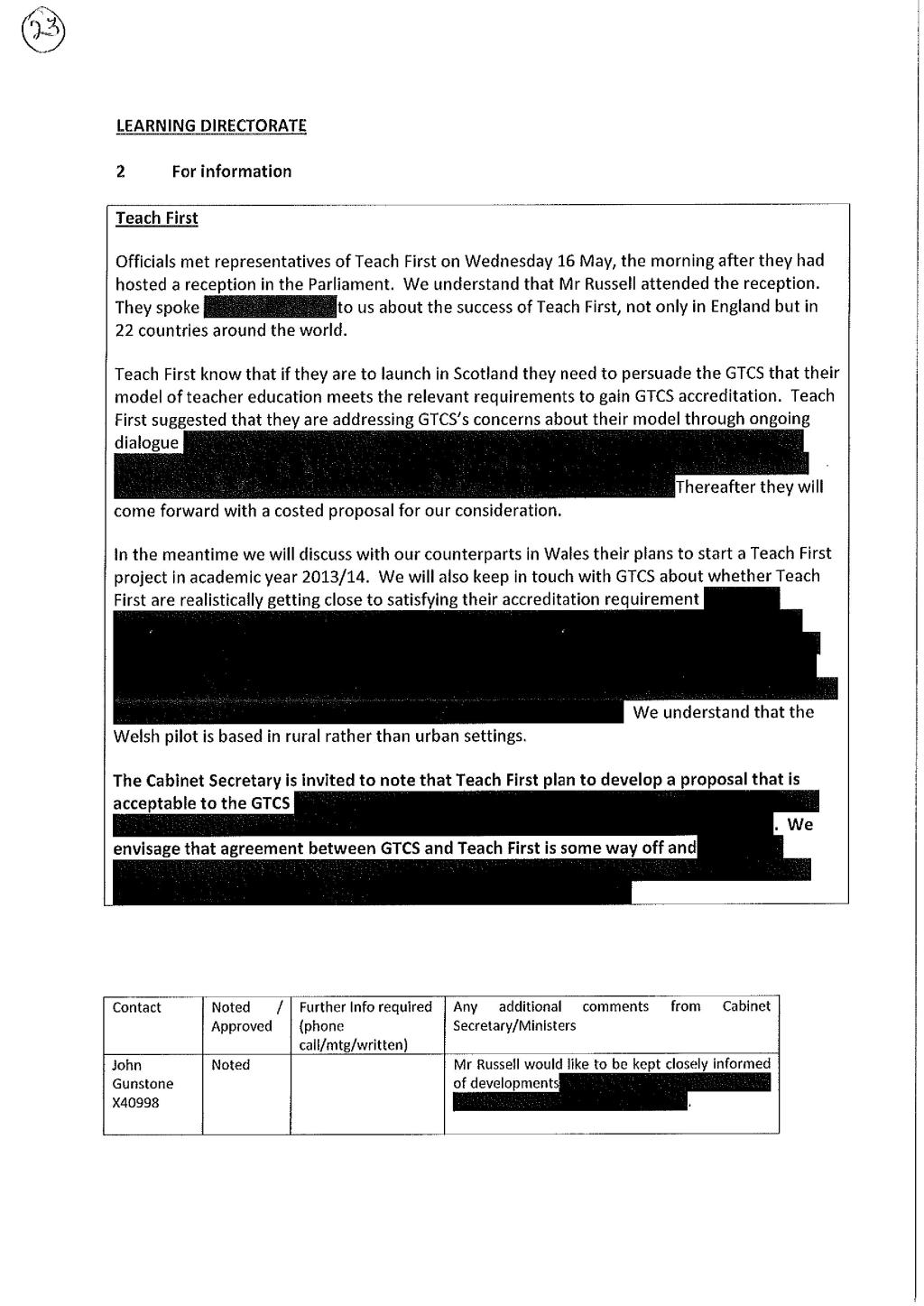 FOI victory reveals the full extent of Teach First’s Scottish lobbying |&nbsp;Blog